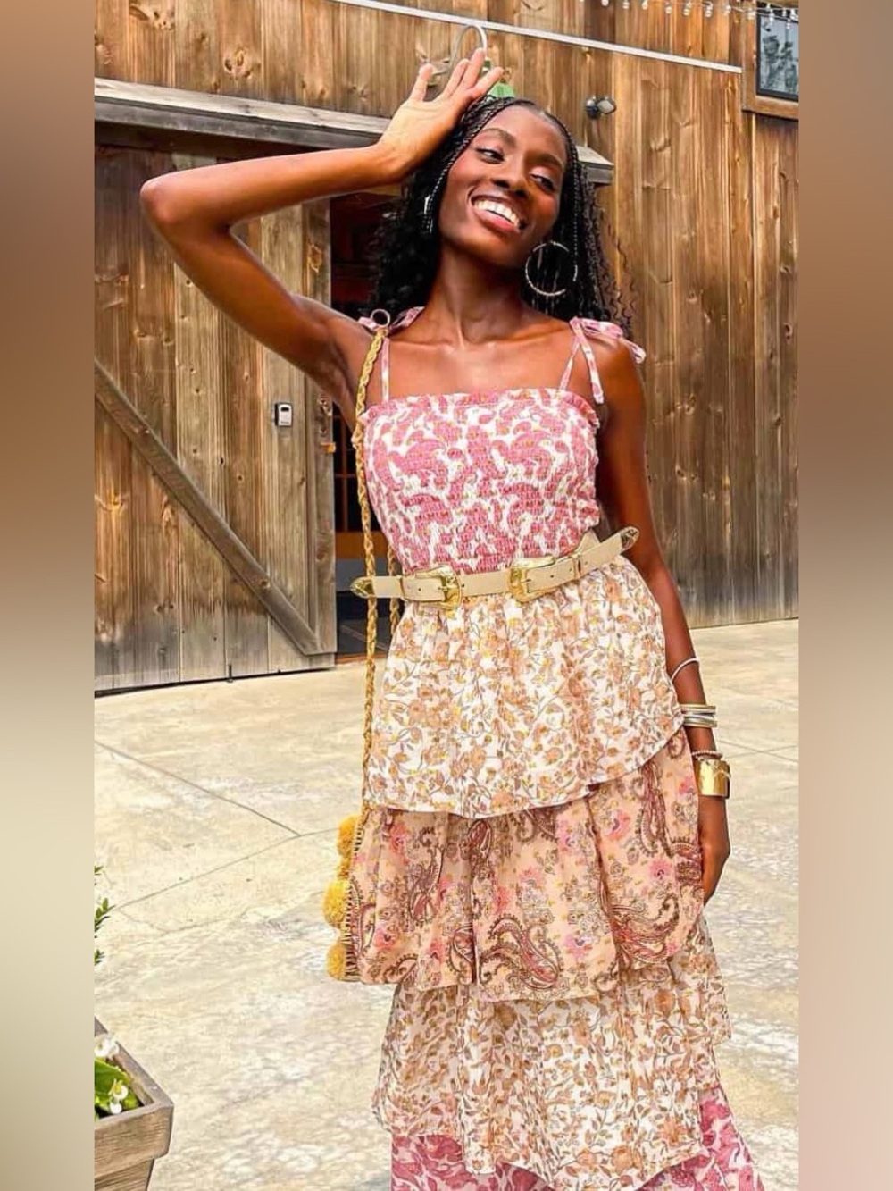 Audrey Parks X Francesca fairy boho cottage romantic ballet Paisley Midi Dress